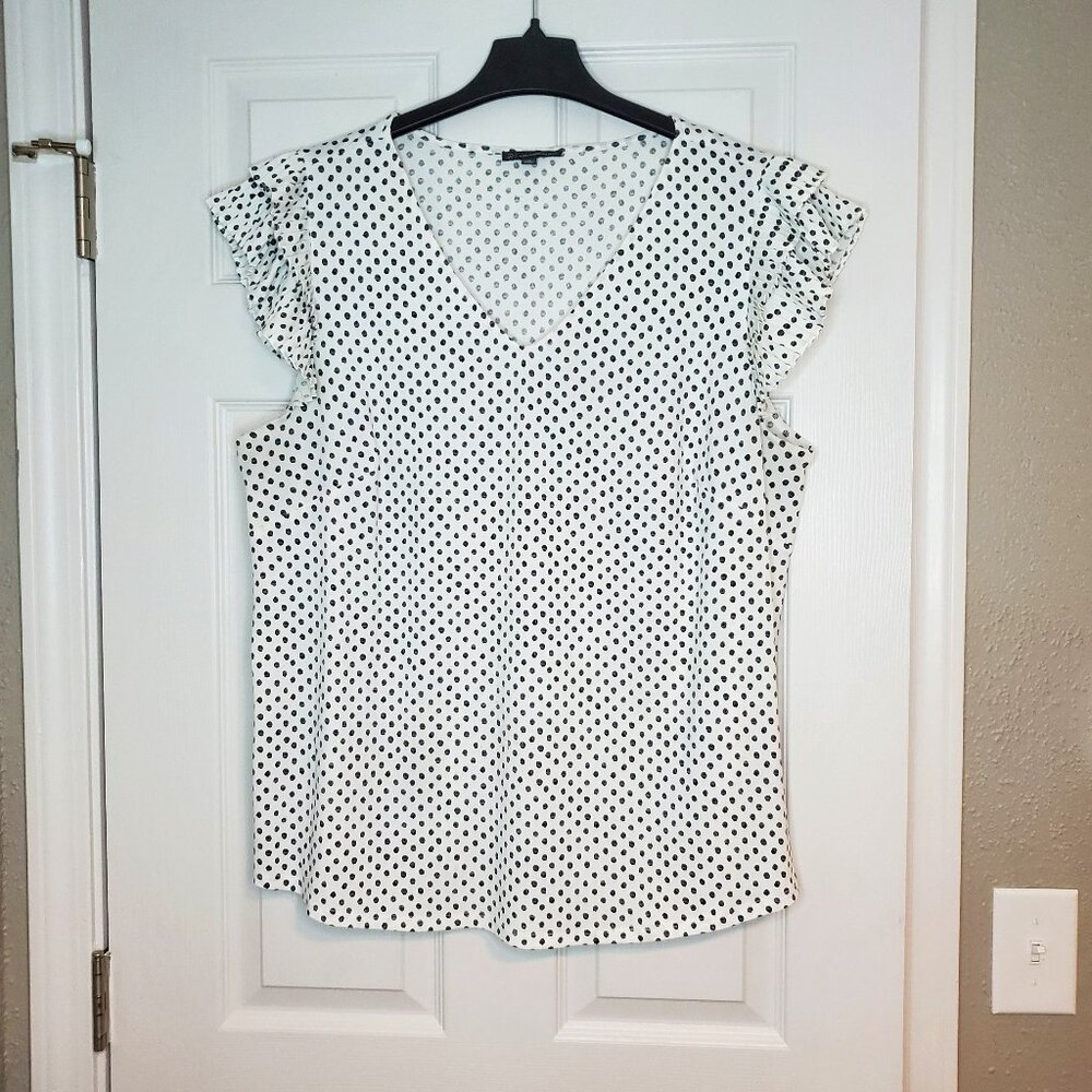 Adrianna Papell Ruffled Short Sleeve Blouse